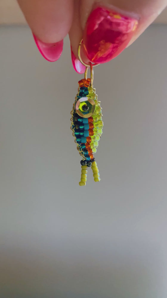 CUSTOM COMMISSION -  Hand Beaded FISH charm