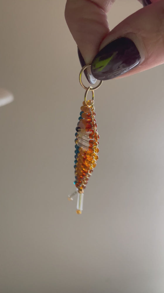 CUSTOM COMMISSION -  Hand Beaded FISH charm